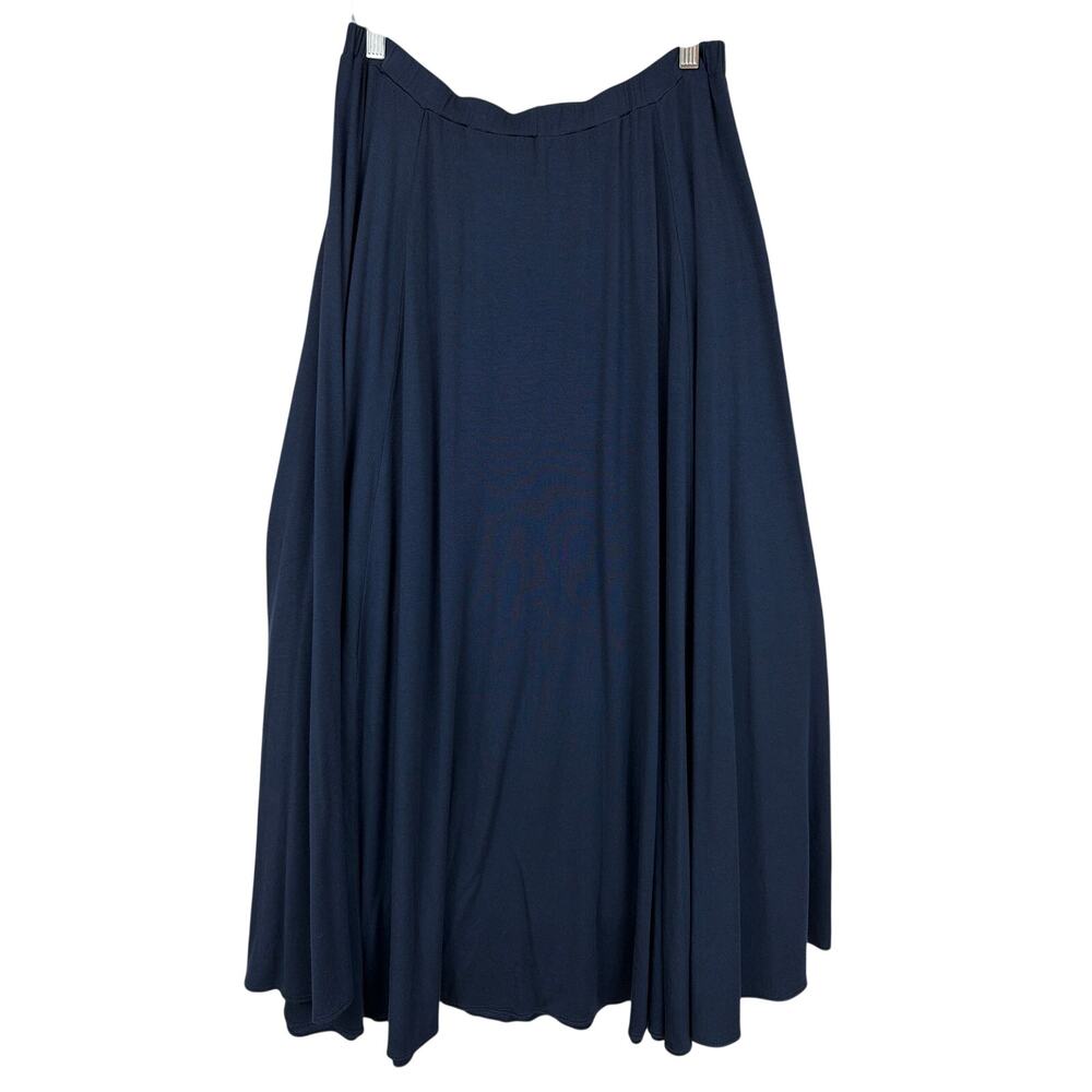 Comfy USA Blue Stretch Waist Simple Maxi Skirt XL Made in USA